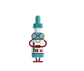 Eye drops bottle expression cartoon vector