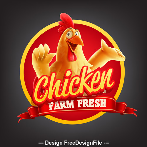 Farm chicken illustrations vector