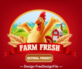 Farm fresh chicken Illustrations vector