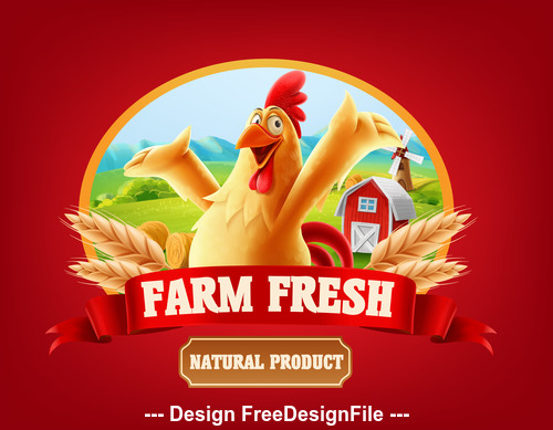 Farm fresh chicken Illustrations vector