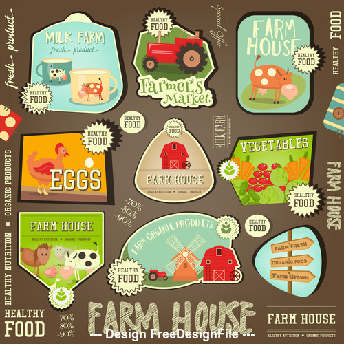 Farm house tag vector