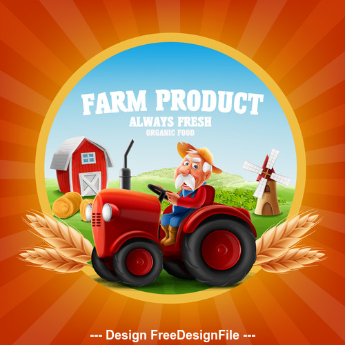 Farm tractor illustrations vector