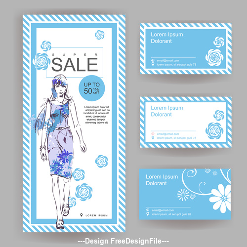 Fashion booket with card vector