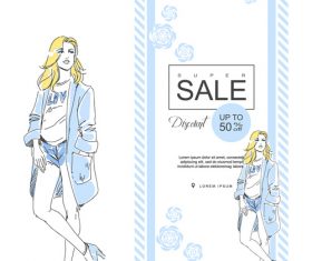 Fashion elegant girl background card vector