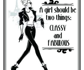 Fashion girl cartoon vector