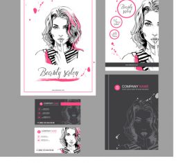 Fashion girl cover flyer vector