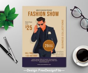 Fashion show subjects flyers vector