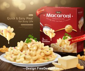 Fast food macaroni and cheese ad vector
