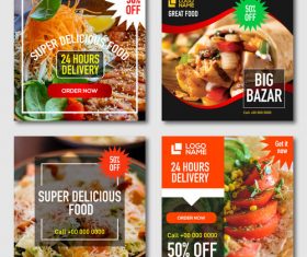 Fast food promotion template design vector