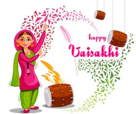 Festival celebrated in punjab India vector