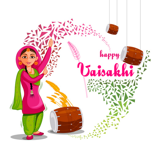 Festival celebrated in punjab India vector free download