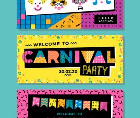 Festive banner memphis style vector