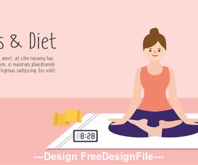 Fitness and Diet Illustration vector