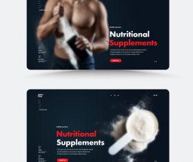 Fitness nutritional supplements cover vector