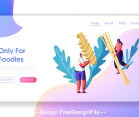 Flat banner foodies vector