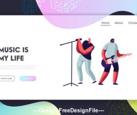 Flat banner sing vector