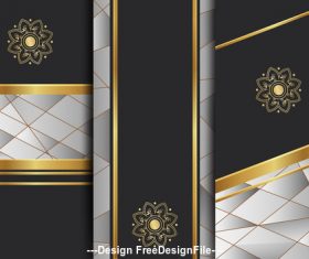 Floral art deco golden background template vector