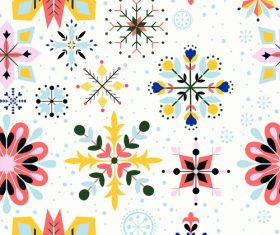 Floral vector snowflake seamless pattern