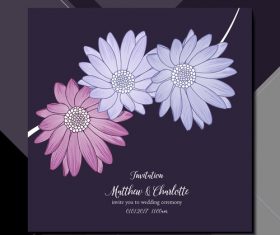 Flower background wedding invitation card vector