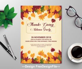 Flyer design autumn vector template