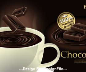 Fragrant chocolate drink vector illustration