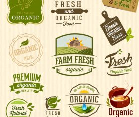 Fresh farm product label vector
