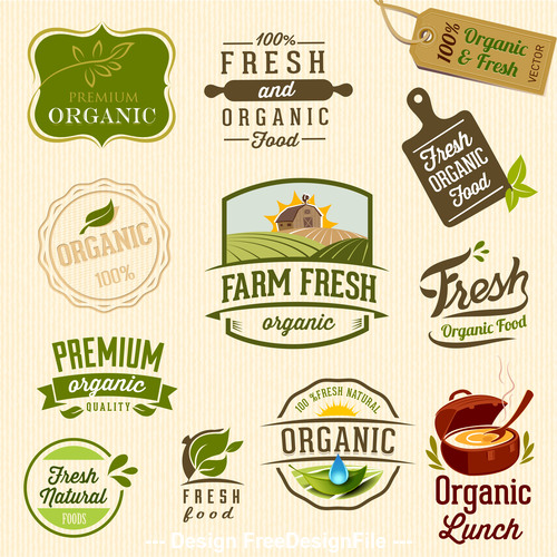 Fresh farm product label vector