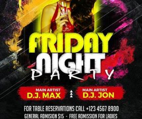Friday Night Party Flyer Design PSD Template