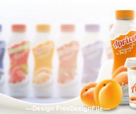 Fruity drink and yogurt advertisement vector