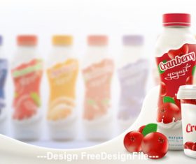 Fruity skim yogurt commercial vector advertising vector