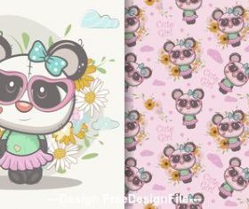 Funny cartoon seamless pattern vector