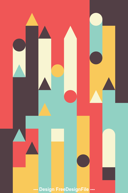 Geometric castles abstract background vector