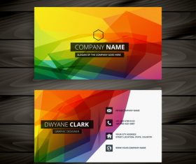 Geometric color advanced business card design vector
