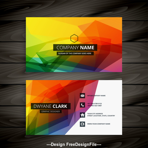 Geometric color advanced business card design vector