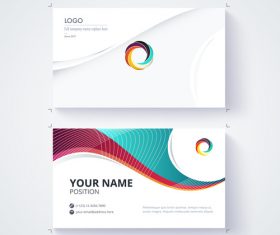 Geometric pattern business card template vector