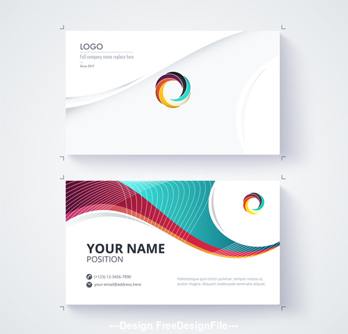 Geometric pattern business card template vector