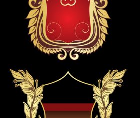 Gold border heraldry vector