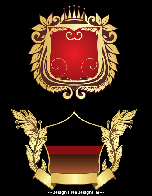 Gold border heraldry vector