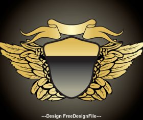 Gold heraldry and gold ribbon vector
