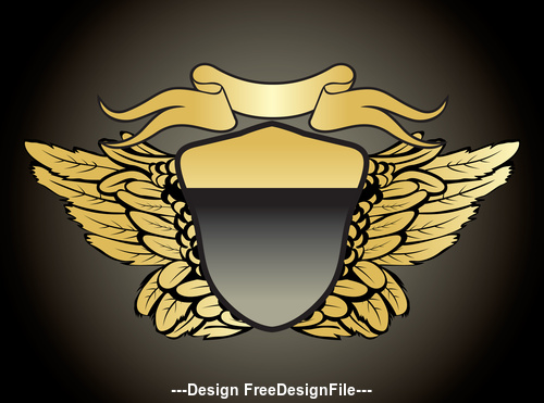Gold heraldry and gold ribbon vector