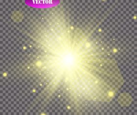 Golden explosion glow light effect vector