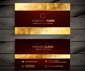 Golden premium business card design vector