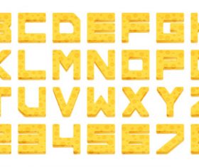 Golden yellow alphabet vector