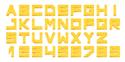 Golden yellow alphabet vector