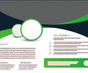 Green and Black Stripe Bifold Brochure vector