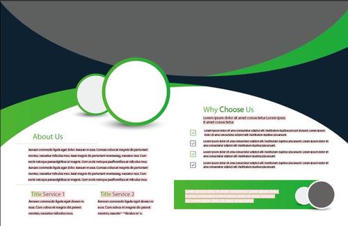 Green and Black Stripe Bifold Brochure vector