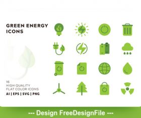 Green energy flat color vector