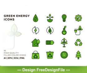 Green energy outline vector