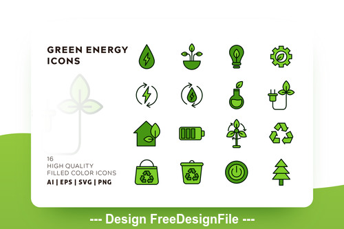 Green energy outline vector