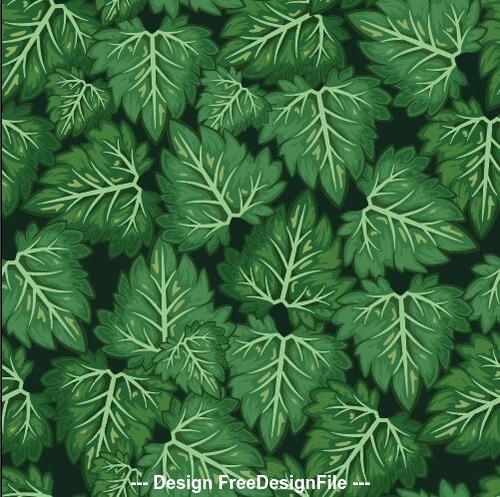 Green leaves background seamless pattern vector